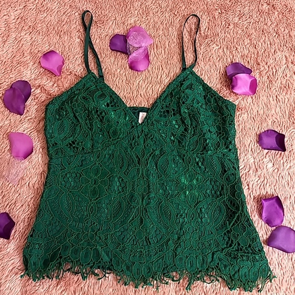 Xhilaration Tops - Xhilaration Lace Green Top